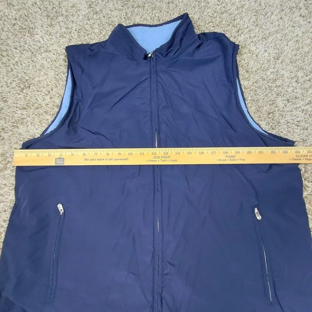 Peter Millar Vest Mens XL Blue Reversible Full Zip Up Performance Golf